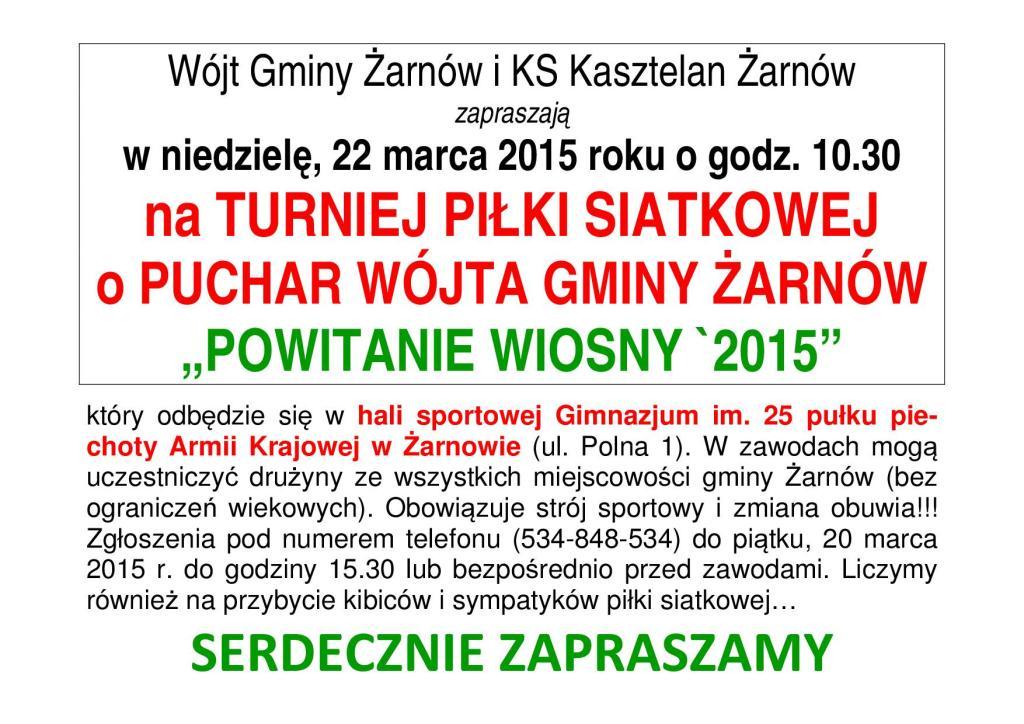 V turniej PS, Zarnow 2015 - mini