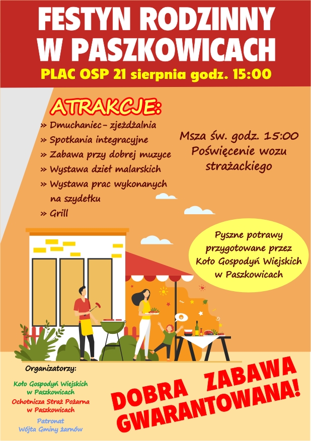 Festyn w Paszkowicach - plakat