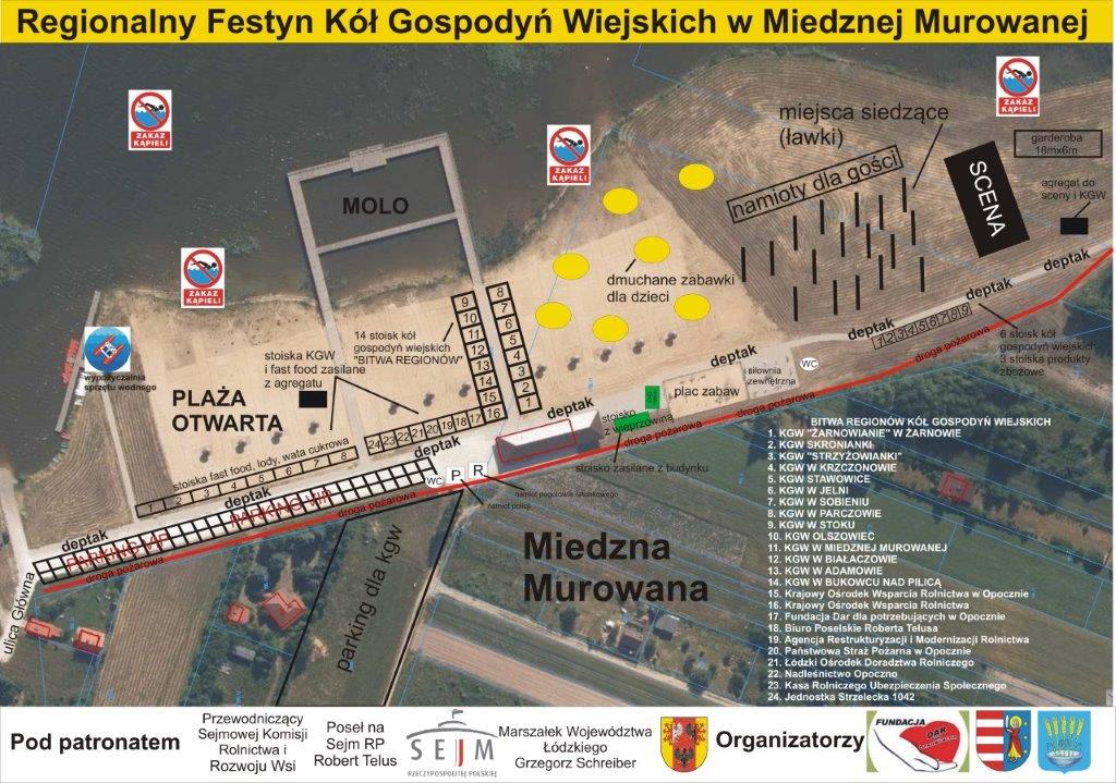 Mapa Festynu KGW, Miedzna Murowana 2022