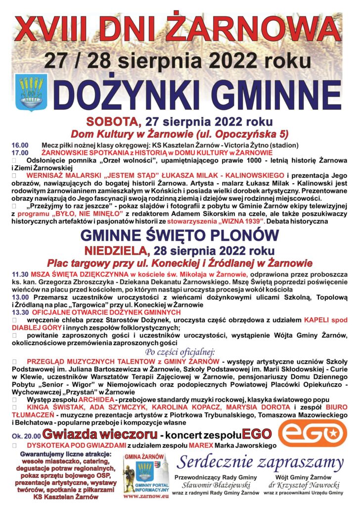 XVIII Dni Żarnowa `2022, plakat